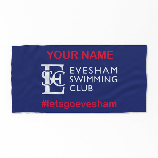 Evesham Swimming Club Team  Towel - Personalised. 140cm x 70cm
