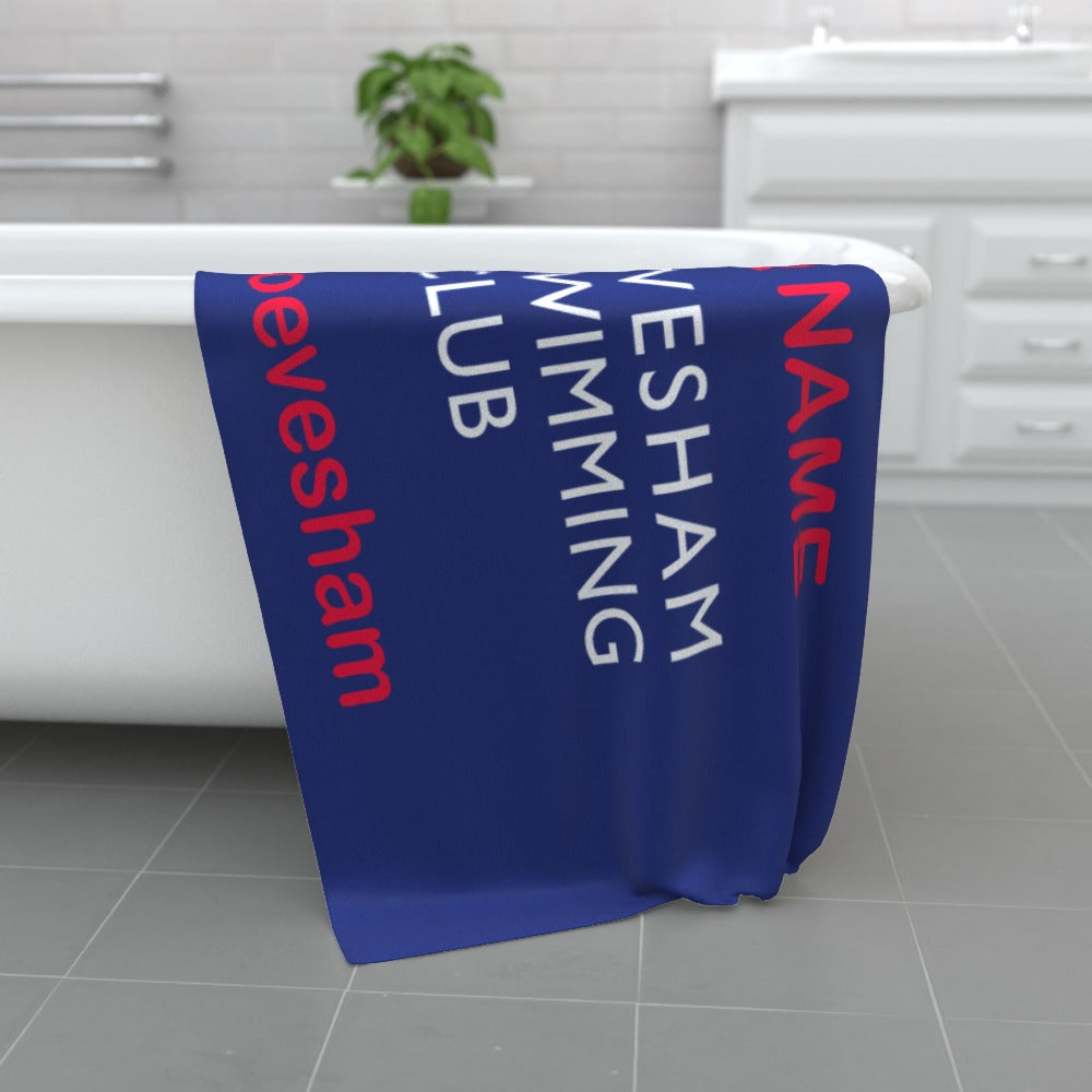 Evesham Swimming Club Team  Towel - Personalised. 140cm x 70cm